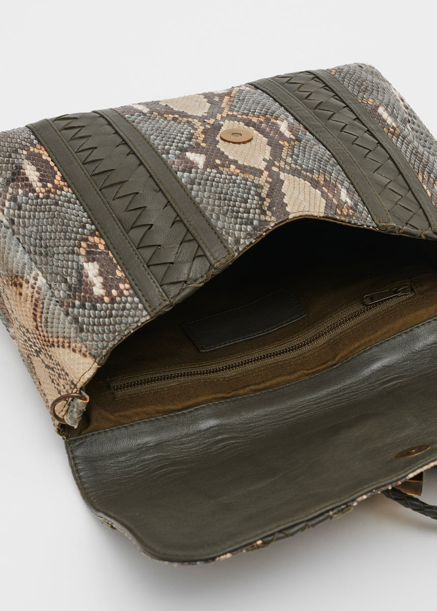 Large Lolly Bag in Olive Python – Wendy Murray Design