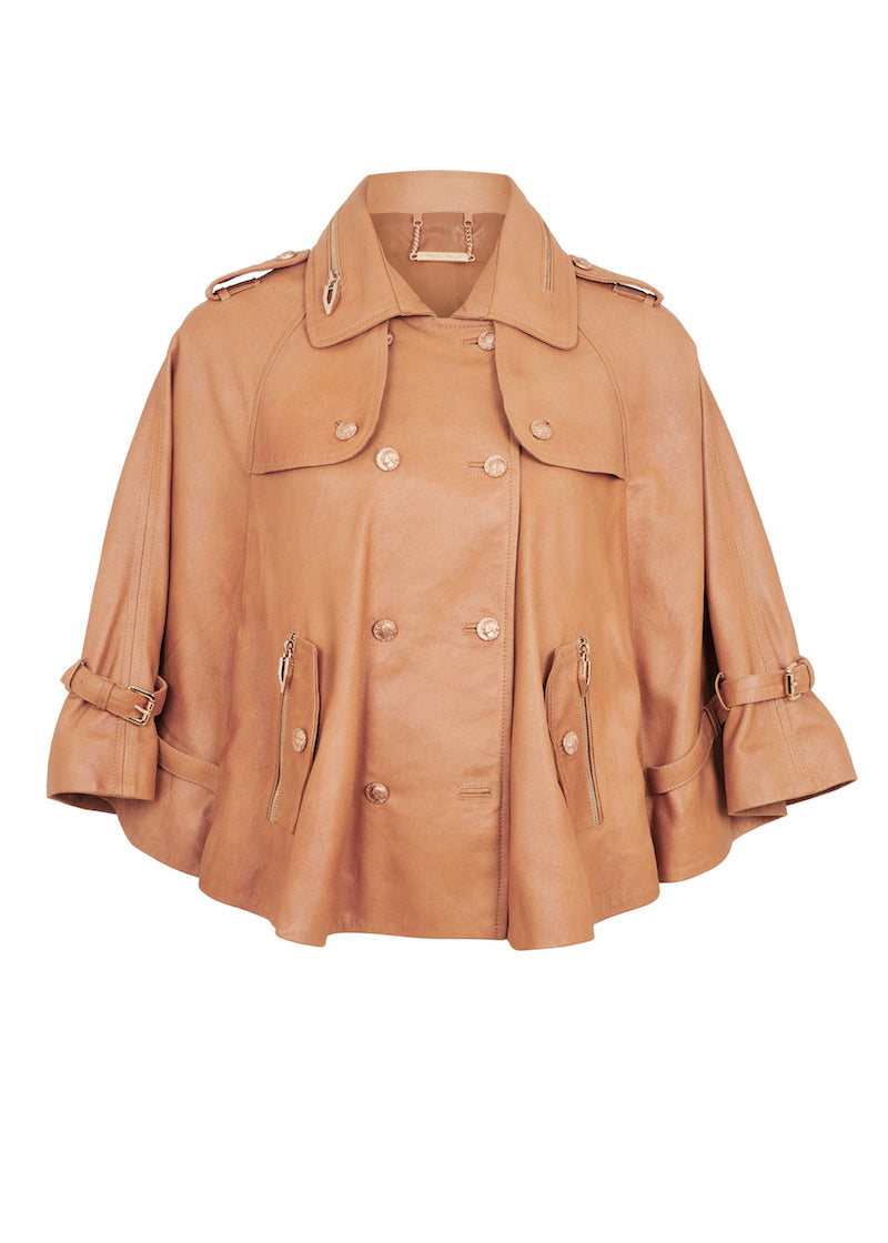 Short_cape_in_Suede_Shiny_tan