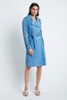 Load image into Gallery viewer, Double Breasted Trench in Suede Blue

