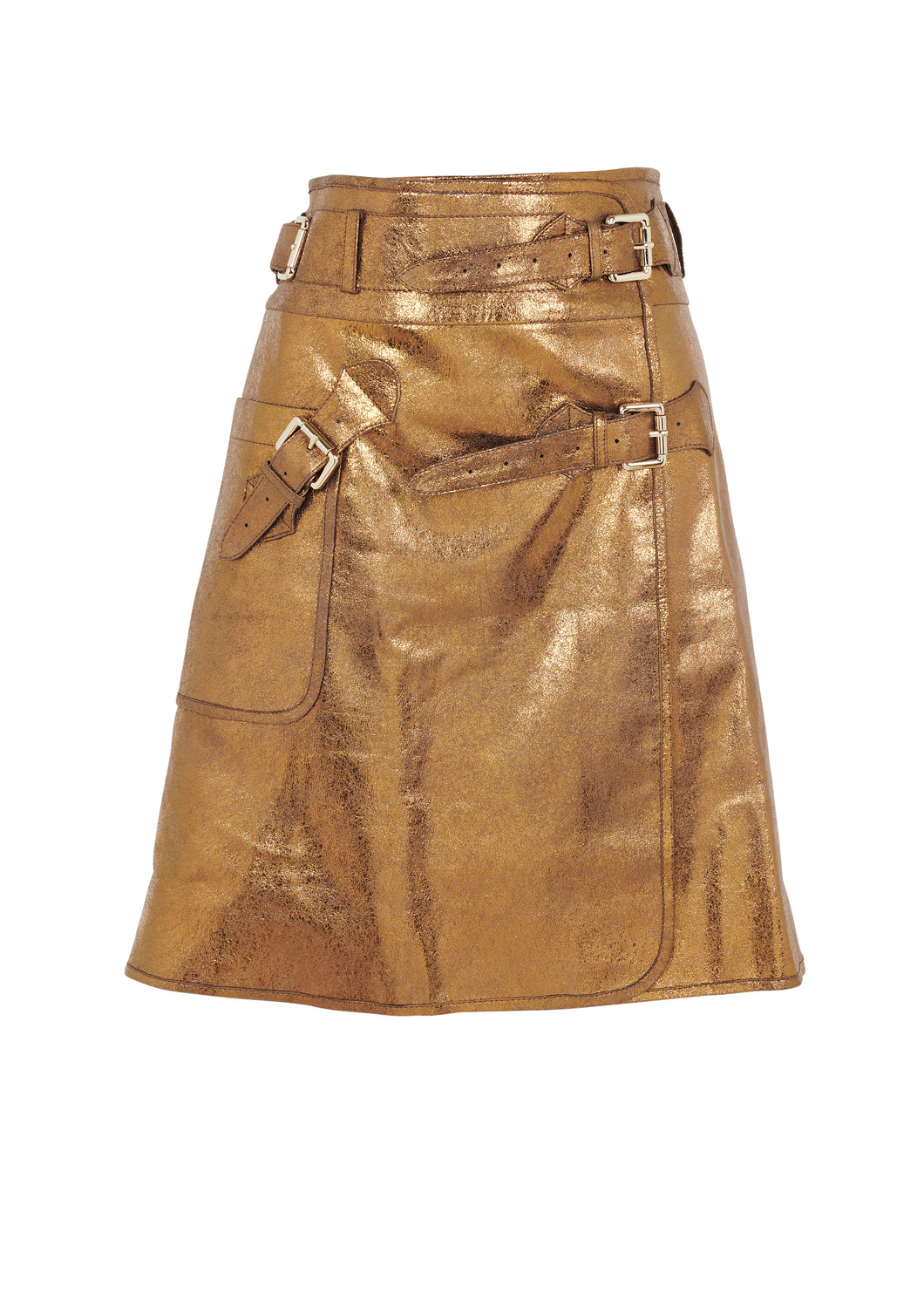 Wrap_Skirt_in_leather_Metallic_Gold