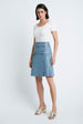 Load image into Gallery viewer, Wrap Skirt in Leather Light Blue
