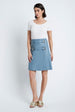 Load image into Gallery viewer, Wrap Skirt in Leather Light Blue

