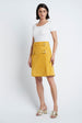 Load image into Gallery viewer, Wrap skirt in suede yellow
