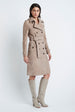 Load image into Gallery viewer, Double Breasted Trench in Suede Biscuit
