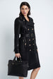 Load image into Gallery viewer, Double Breasted Trench in Suede Black
