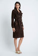 Load image into Gallery viewer, Double Breasted Trench in Suede Chocolate
