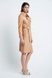 Load image into Gallery viewer, Double Breasted Trench in Suede Tan Glitter
