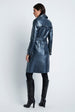 Load image into Gallery viewer, Double Breasted Trench in Leather Metallic Blue
