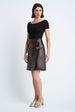 Load image into Gallery viewer, Wrap Skirt in Leather Aubergine
