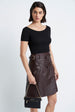 Load image into Gallery viewer, Wrap Skirt in Leather Aubergine
